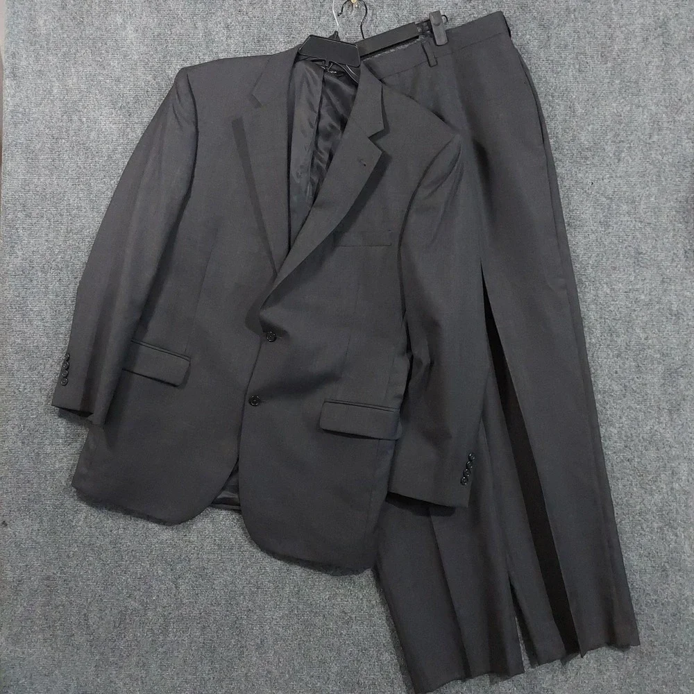 Jos. A. Bank Signature Suit Mens 42L 34x32 Gray Wool Silk Classic Fit 2 Piece